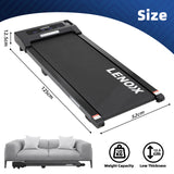 1.5 HP Electric Walking Pad Treadmill with Remote Control and Display Screen - Side View