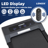 1.5 HP Electric Walking Pad Treadmill with Remote Control and Display Screen - Low Angle