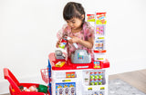 Children's Home Supermarket w/ Toy Cash Register, Trolly, Fruit & More - Rear View