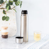 1L Stainless Steel Vacuum Flask Insulated Drink Container - Top-Down View