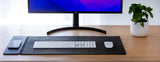 Reversible Wireless Fast Charging Desktop Mat for Smartphones and Earbuds - Front View
