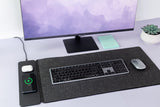 Reversible Wireless Fast Charging Desktop Mat for Smartphones and Earbuds - Close-Up Angle
