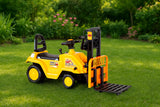 Kids Manual Forklift Ride-On with Working Mast Lift and Pallet - Front View