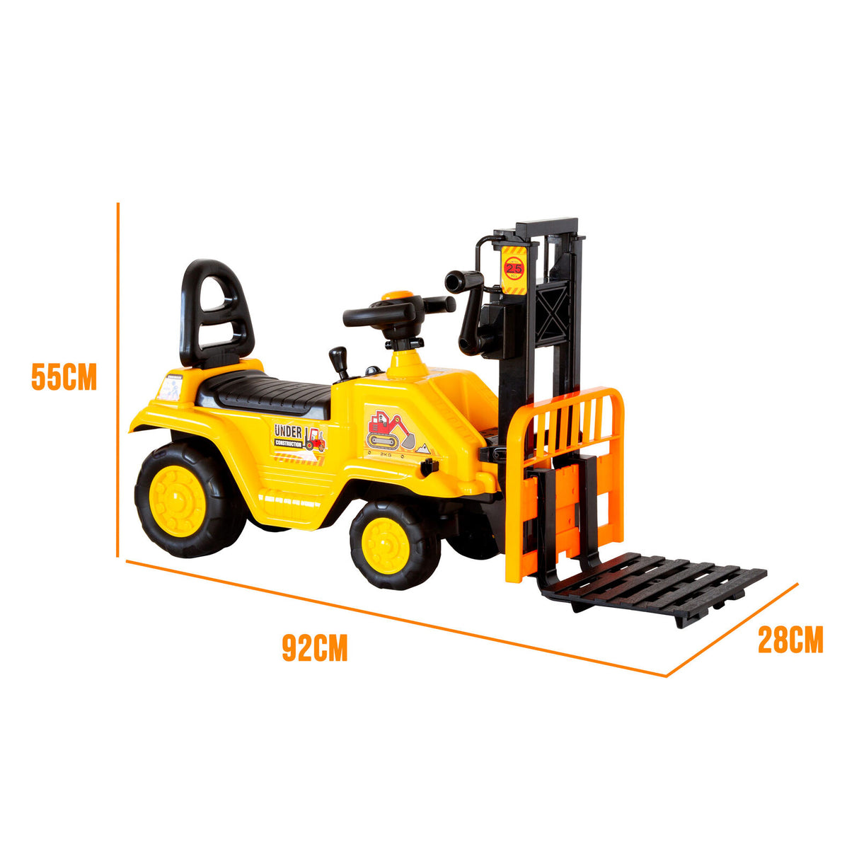 Kids Manual Forklift Ride-On with Working Mast Lift and Pallet