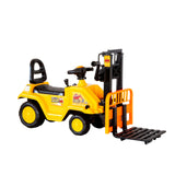 Kids Manual Forklift Ride-On with Working Mast Lift and Pallet - Rear View