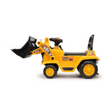 Ride-on Children's Digger (Yellow) w/ Interactive Gear Stick & Scoop - Front View