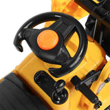 Ride-on Children's Digger (Yellow) w/ Interactive Gear Stick & Scoop - Top-Down View