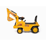 Ride-on Children's Excavator (Yellow) w/ Dual Operation Levers to Scoop - Front View