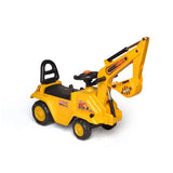 Ride-on Children's Excavator (Yellow) w/ Dual Operation Levers to Scoop - Top-Down View