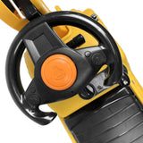 Ride-on Children's Excavator (Yellow) w/ Dual Operation Levers to Scoop - Rear View