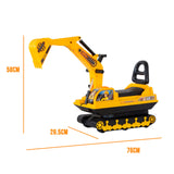 Ride-on Children's Excavator w/ Sturdy Track and Dual Operation Levers to Scoop - Front View