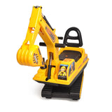 Ride-on Children's Excavator w/ Sturdy Track and Dual Operation Levers to Scoop - Rear View