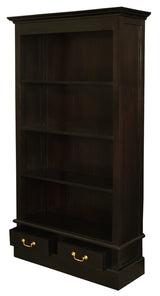 Tasmania 2 Drawer Bookcase (Chocolate) - Side View