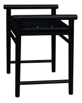 Elliot Single Seater Bench with Genuine Leather (Black) - Side View
