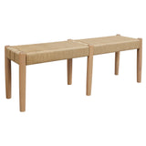 Kelly Loom Oak Bench (Natural) - Front View