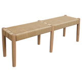 Kelly Loom Oak Bench (Natural) - Side View