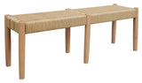 Kelly Loom Oak Bench (Natural) - Front View