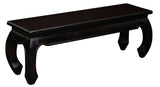 Dynasty Solid Mahogany Timber Opium Leg Bench 128 x 35 (Chocolate) - Front View