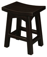 Tokyo Solid Mahogan Timber Footstool (Chocolate) - Side View