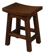Tokyo Solid Mahogan Timber Footstool (Mahogany) - Front View