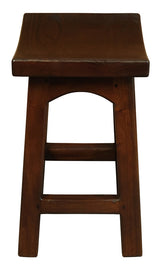 Tokyo Solid Mahogan Timber Footstool (Mahogany) - Side View