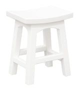 Tokyo Solid Mahogan Timber Footstool (White) - Front View