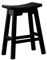 Ryo Solid Mahogany Kitchen Counter Stool (Black) - Front View