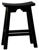 Ryo Solid Mahogany Kitchen Counter Stool (Black) - Side View