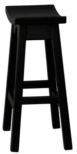 Ryo Solid Mahogany Kitchen Counter Stool (Black) - Top-Down View