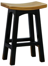 Tokyo Timber Kitchen Counter Stool (Black Caramel) - Front View