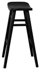 Aria Oval Solid Timber Counter Stool (Black) - Front View