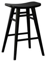 Aria Oval Solid Timber Counter Stool (Black) - Side View
