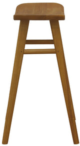 Aria Oval Solid Timber Counter Stool (Caramel) - Side View