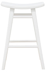 Aria Oval Solid Timber Counter Stool (White)