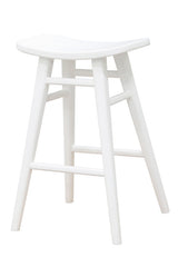 Aria Oval Solid Timber Counter Stool (White) - Front View