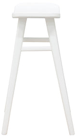 Aria Oval Solid Timber Counter Stool (White) - Side View