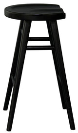 Scandinavian Timber Kitchen Counter Stool (Black) - Rear View