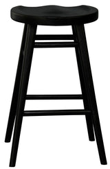 Scandinavian Timber Kitchen Counter Stool (Black) - Low Angle