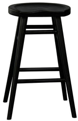 Scandinavian Timber Kitchen Counter Stool (Black) - Side View