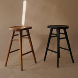 Scandinavian Timber Kitchen Counter Stool (Black) - Extra Image