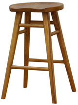 Scandinavian Timber Kitchen Counter Stool (Caramel) - Side View