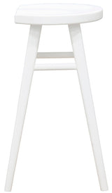Scandinavian Timber Kitchen Counter Stool (White) - Front View
