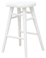 Scandinavian Timber Kitchen Counter Stool (White) - Side View