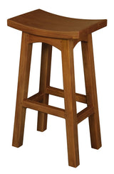Tokyo Solid Mahogany Timber Barstool (Light Pecan) - Front View