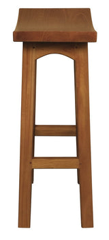 Tokyo Solid Mahogany Timber Barstool (Light Pecan) - Side View