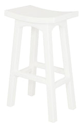 Tokyo Solid Mahogany Timber Barstool (White) - Front View