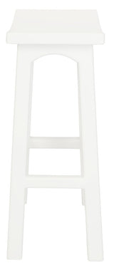 Tokyo Solid Mahogany Timber Barstool (White) - Side View