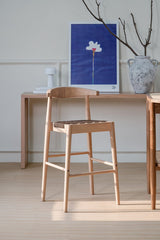 Elliot Leather Kitchen Counter Stool (Natural) - Top-Down View