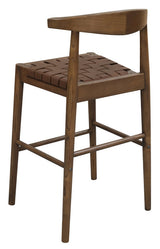 Elliot Leather Kitchen Counter Stool (Walnut) - Top-Down View