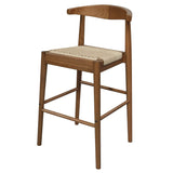 Arden Solid Oak Loom Kitchen Counter Stool (Almond) - Front View